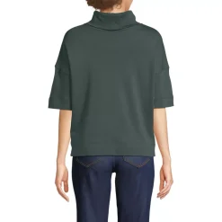 Women's Elbow Sleeve Supima Cotton Relaxed Turtleneck