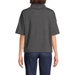 Women's Elbow Sleeve Supima Cotton Relaxed Turtleneck
