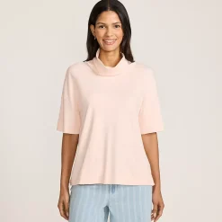 Women's Elbow Sleeve Supima Cotton Relaxed Turtleneck