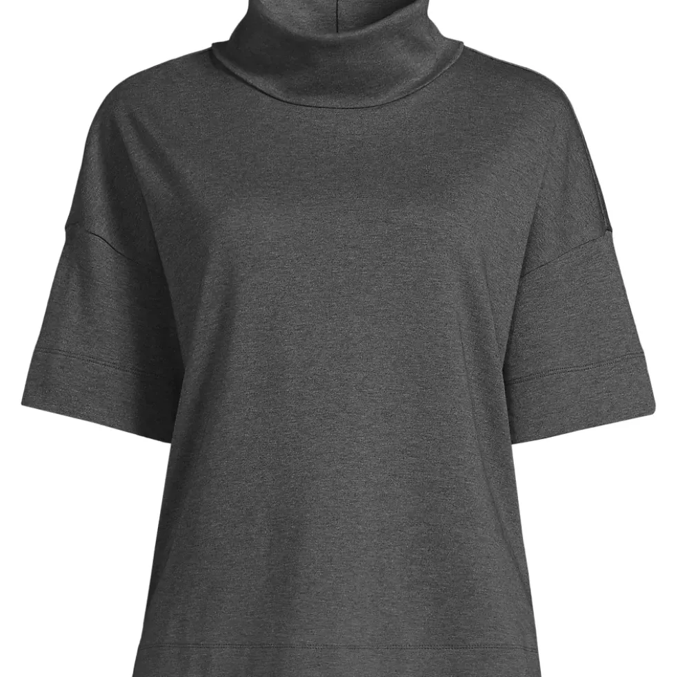Women's Elbow Sleeve Supima Cotton Relaxed Turtleneck