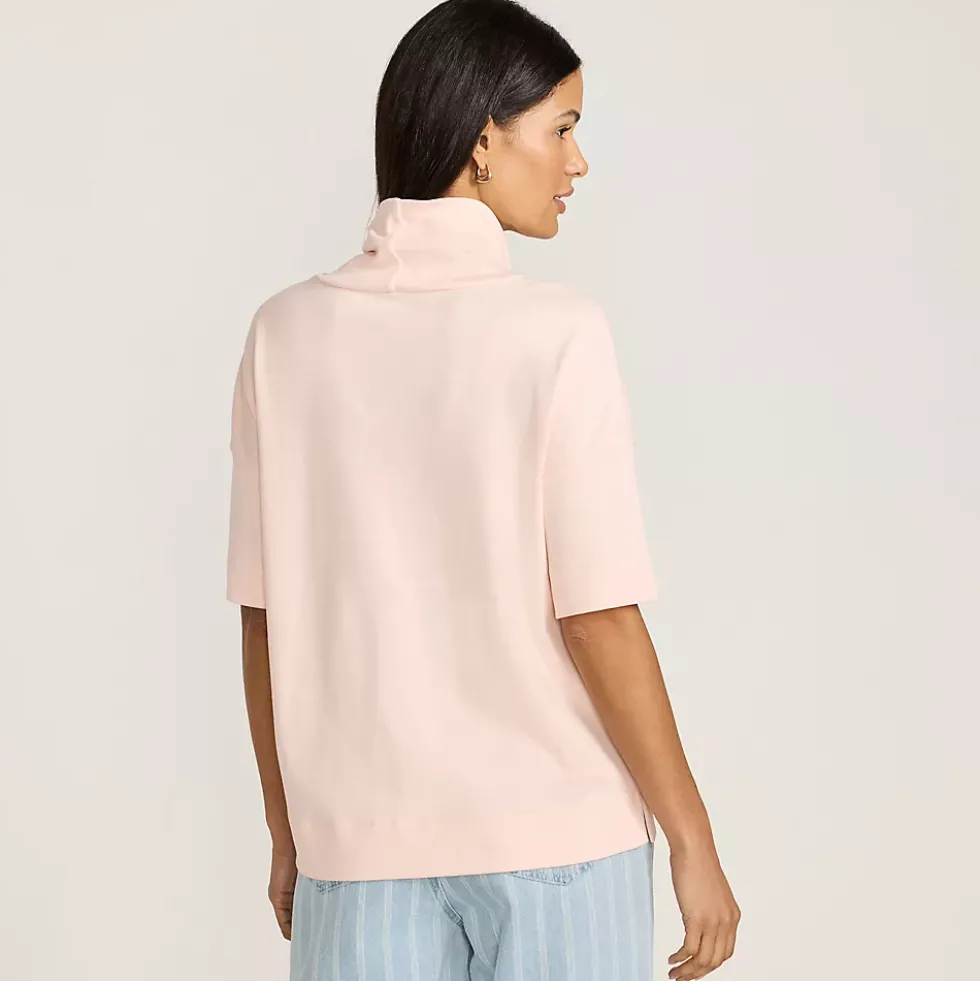 Women's Elbow Sleeve Supima Cotton Relaxed Turtleneck