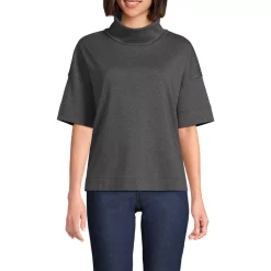 Women's Elbow Sleeve Supima Cotton Relaxed Turtleneck