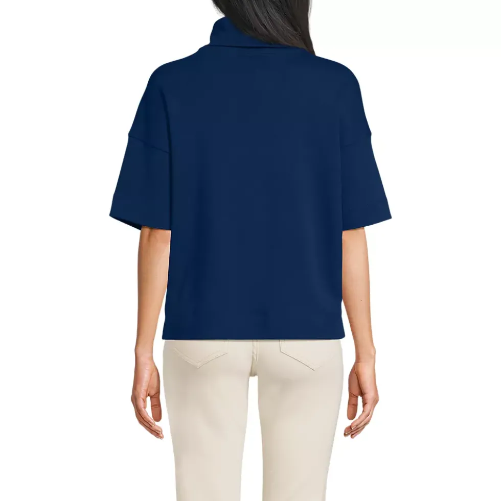 Women's Elbow Sleeve Supima Cotton Relaxed Turtleneck