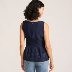 Women's Embroidered Peplum Top