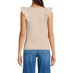 Women's Embroidered Ruffle Tank Top