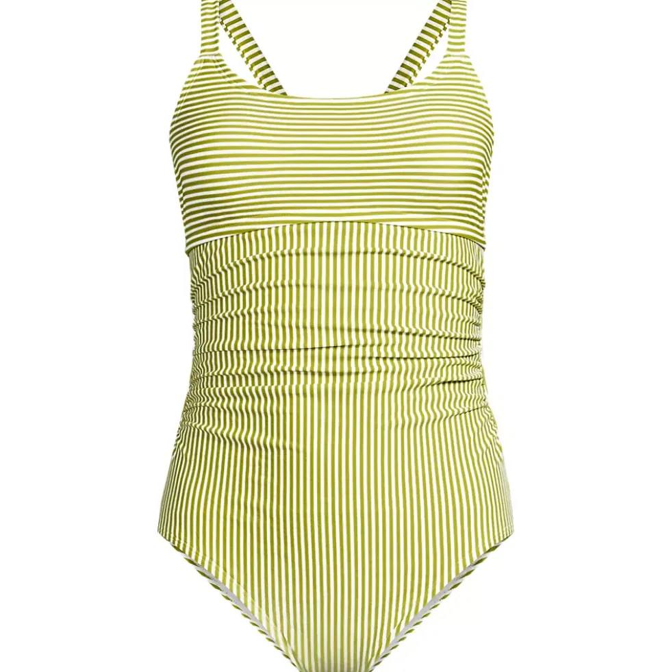 Women's Essential Tie Back Ruched One Piece Swimsuit