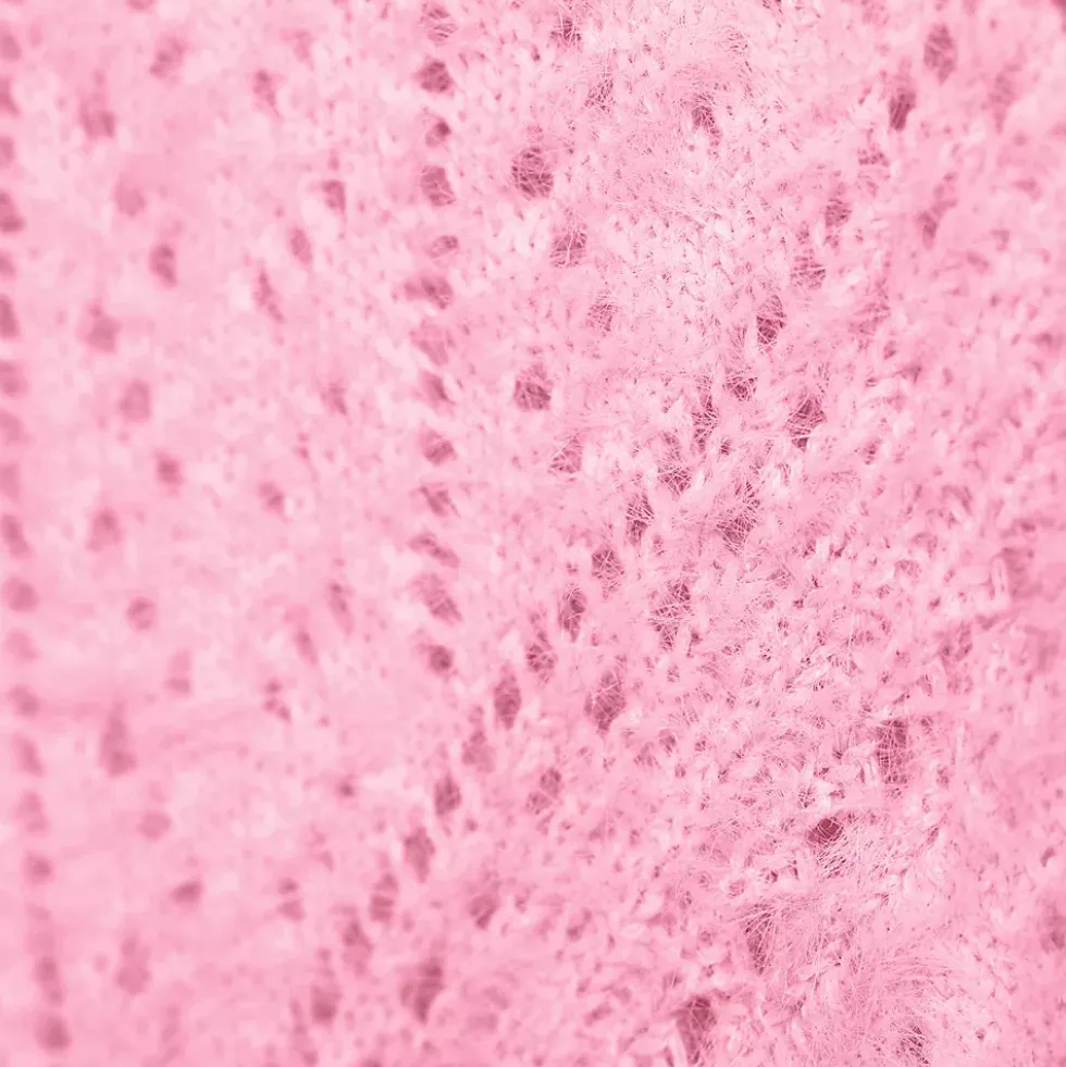 Women's Eyelash Fuzzy Pointelle Puff Sleeve Sweater