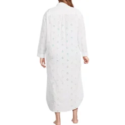 Women's Eyelet Button Down Maxi Cover-up Dress