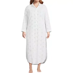Women's Eyelet Button Down Maxi Cover-up Dress
