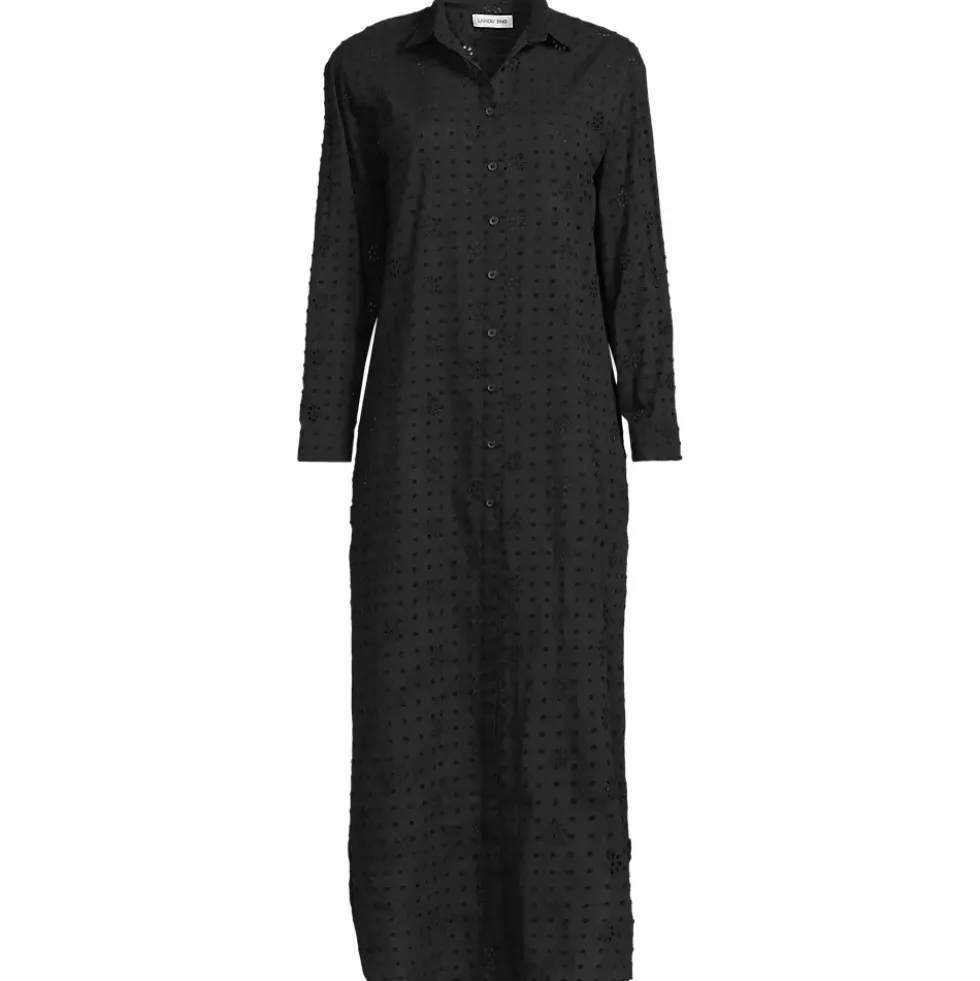 Women's Eyelet Button Down Maxi Cover-up Dress