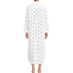 Women's Eyelet Button Down Maxi Cover-up Dress