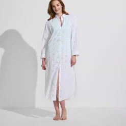 Women's Eyelet Button Down Maxi Cover-up Dress