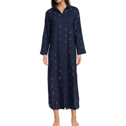 Women's Eyelet Button Down Maxi Cover-up Dress