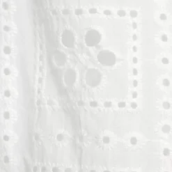 Women's Eyelet Crew Puff Sleeve Top