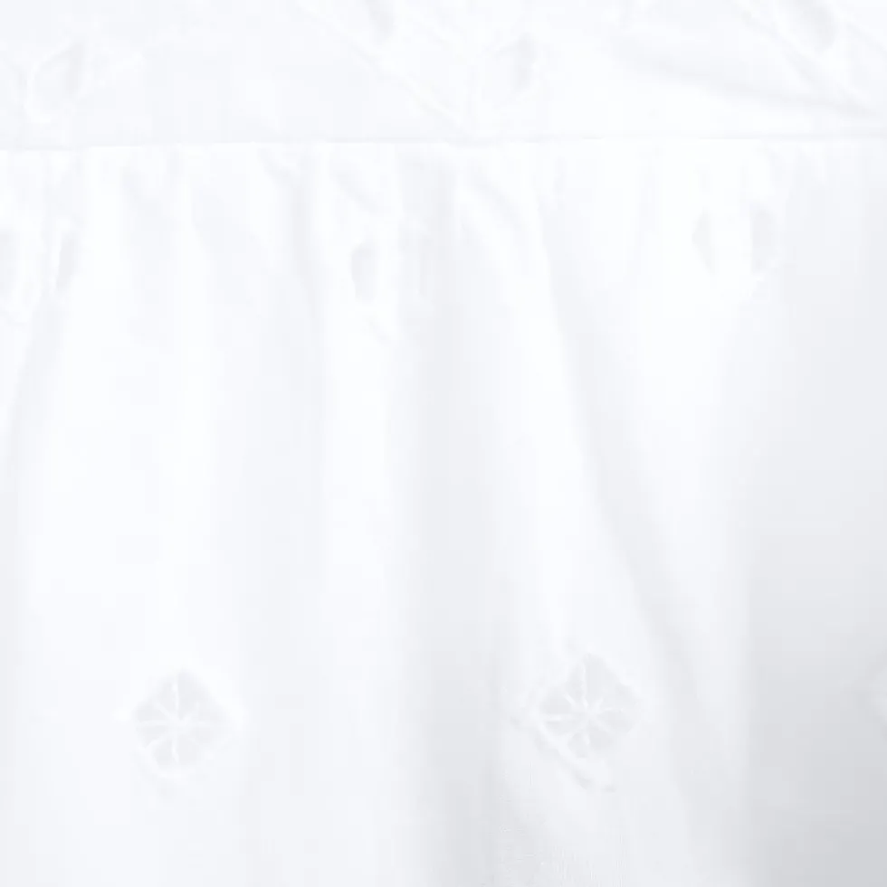 Women's Eyelet Ruffle Sleeve Popover Top