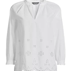 Women's Eyelet Split Neck Shirt