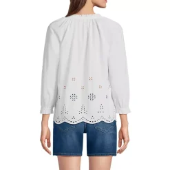 Women's Eyelet Split Neck Shirt