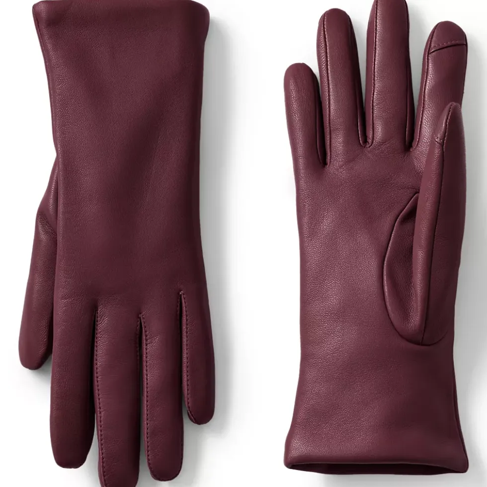 Women's EZ Touch Screen Cashmere Lined Leather Gloves