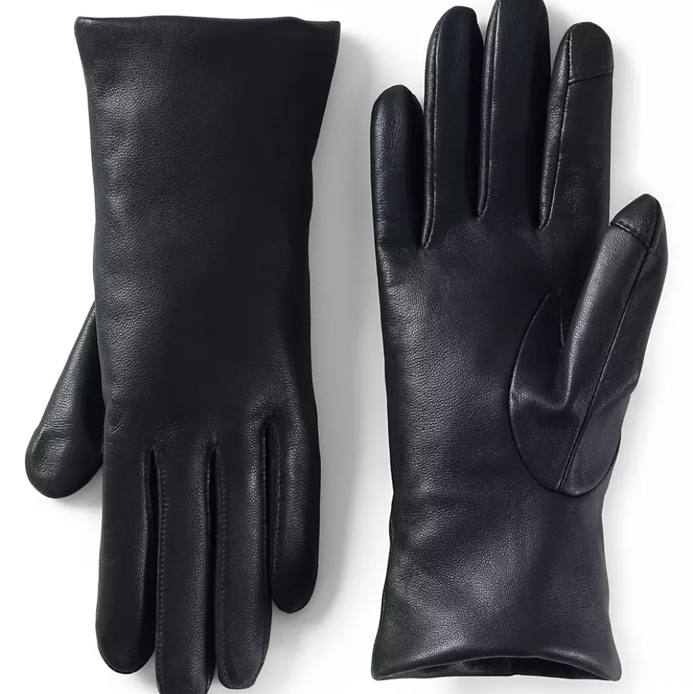 Women's EZ Touch Screen Cashmere Lined Leather Gloves