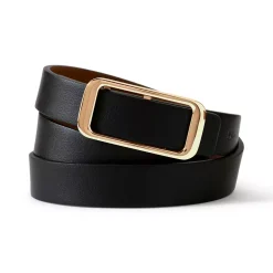Women's Faux Leather Classic Skinny Belt Set