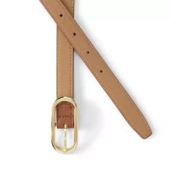 Women's Faux Leather Skinny Reversible Belt