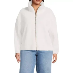 Women's Faux Shearling Zip Front Fleece Jacket