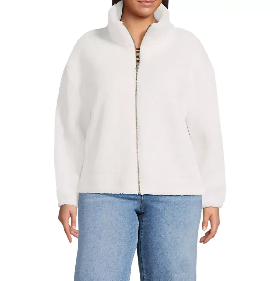 Women's Faux Shearling Zip Front Fleece Jacket