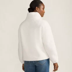 Women's Faux Shearling Zip Front Fleece Jacket