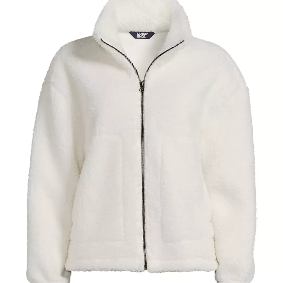 Women's Faux Shearling Zip Front Fleece Jacket