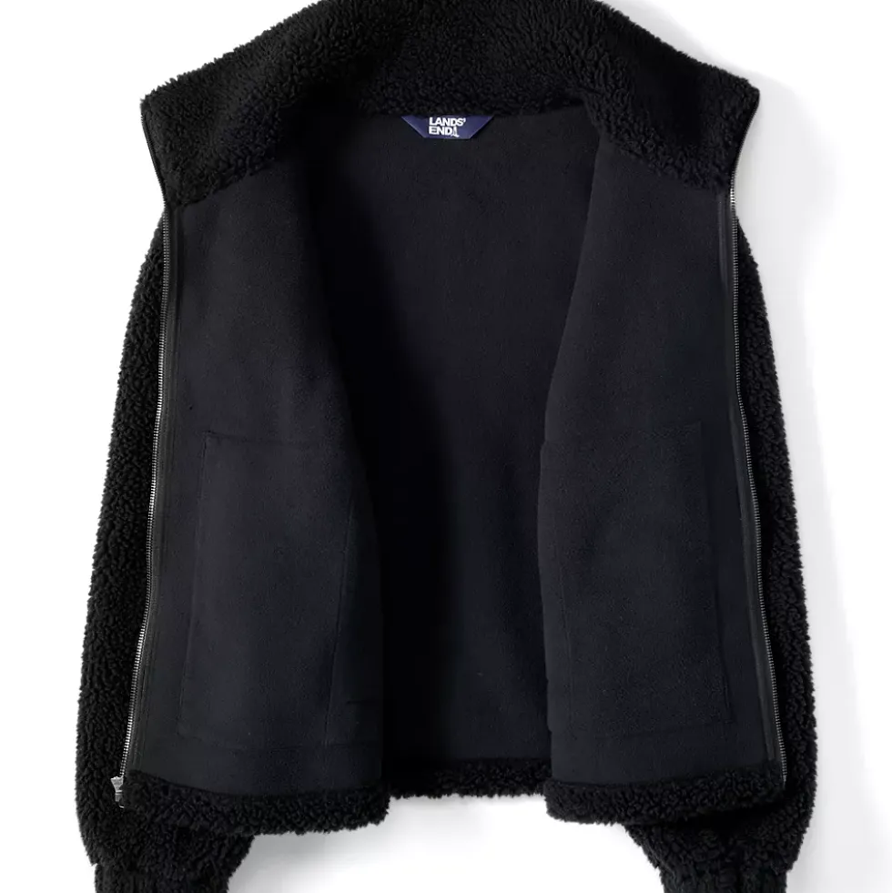 Women's Faux Shearling Zip Front Fleece Jacket