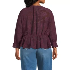 Women's Feminine Ruffle Chiffon V Neck Blouse