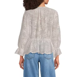 Women's Feminine Ruffle Chiffon V Neck Blouse