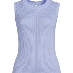 Women's Fine Gauge Baby Cable Crew Neck Sleeveless Sweater - Set Top