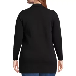 Women's Fine Gauge Cotton Button Front Blazer Sweater