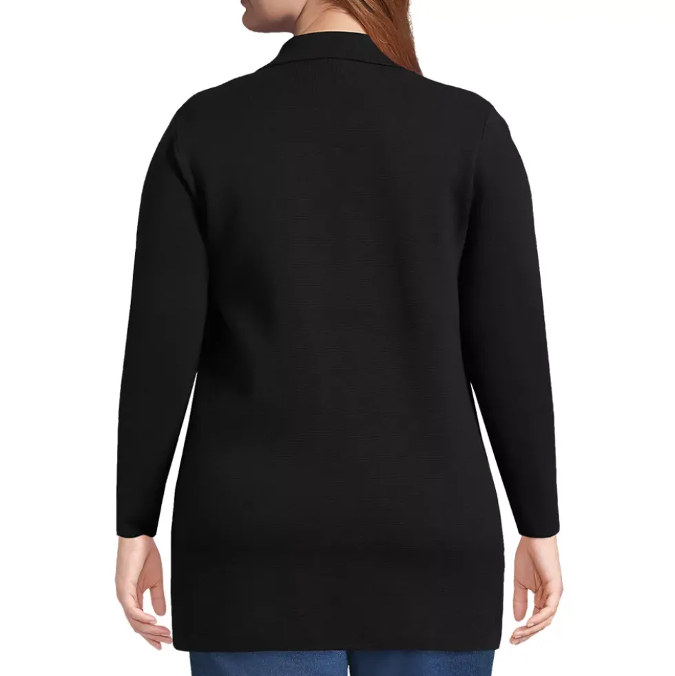 Women's Fine Gauge Cotton Button Front Blazer Sweater