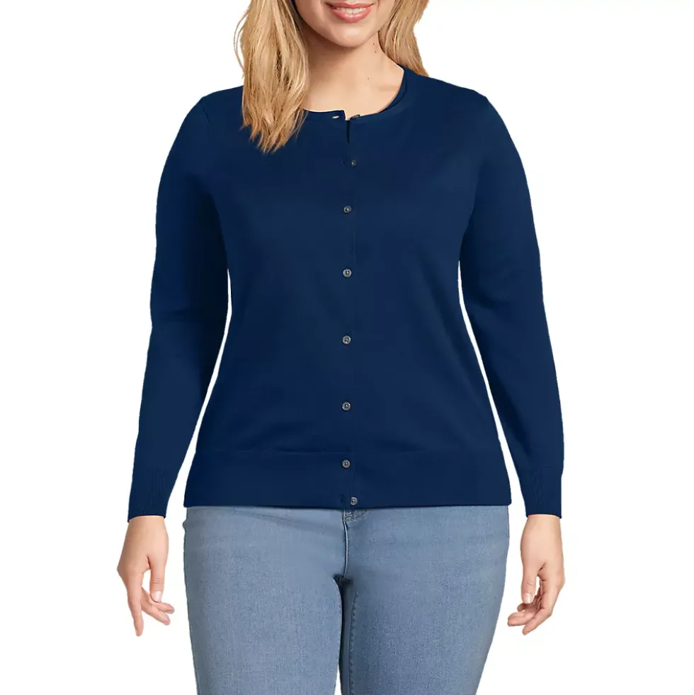 Women's Fine Gauge Cotton Cardigan Sweater