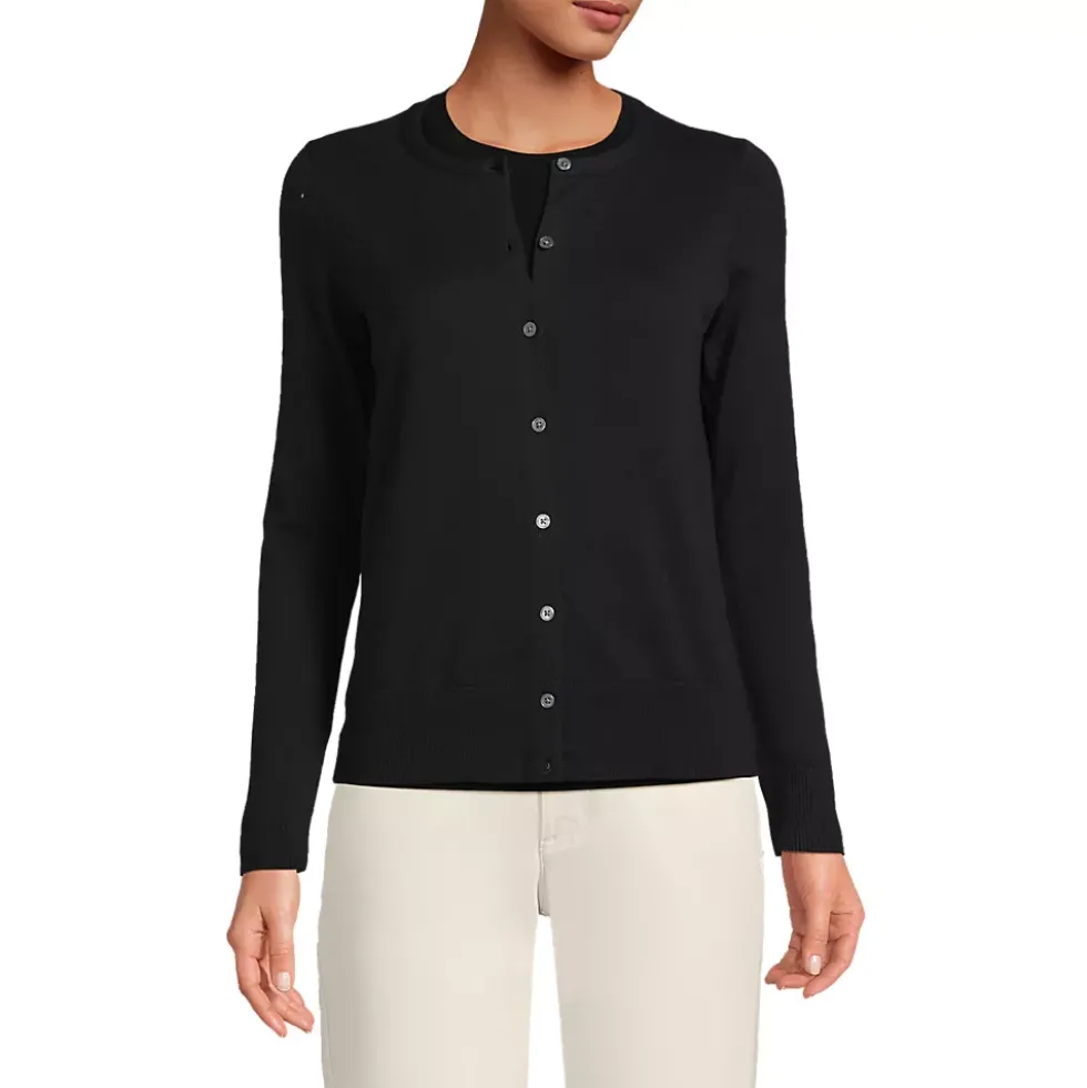 Women's Fine Gauge Cotton Cardigan Sweater
