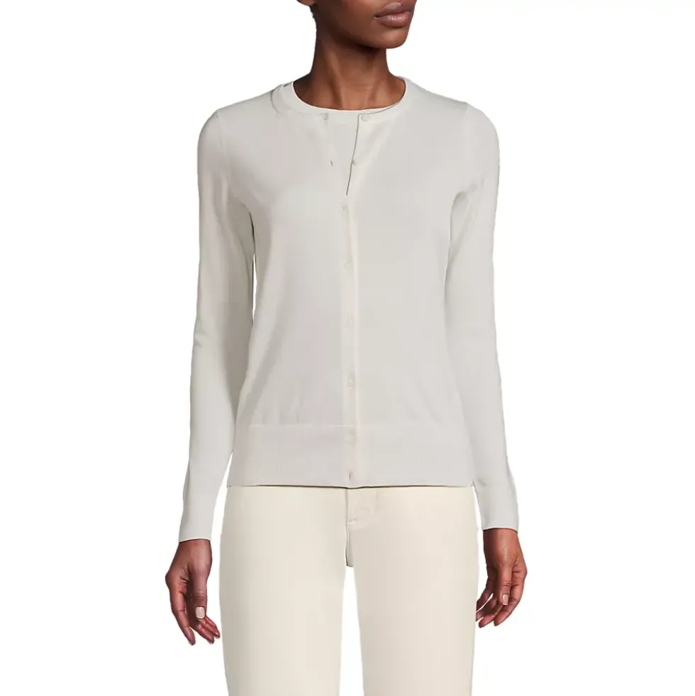 Women's Fine Gauge Cotton Cardigan Sweater