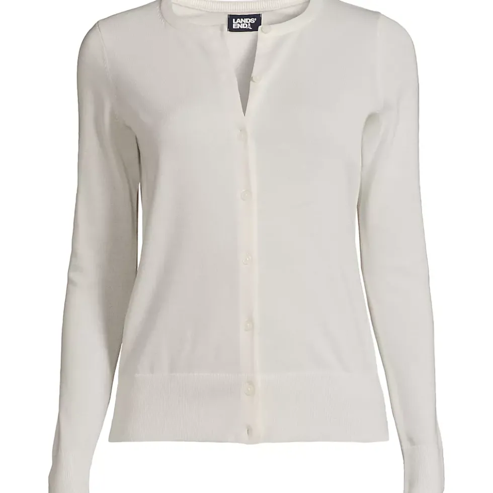 Women's Fine Gauge Cotton Cardigan Sweater