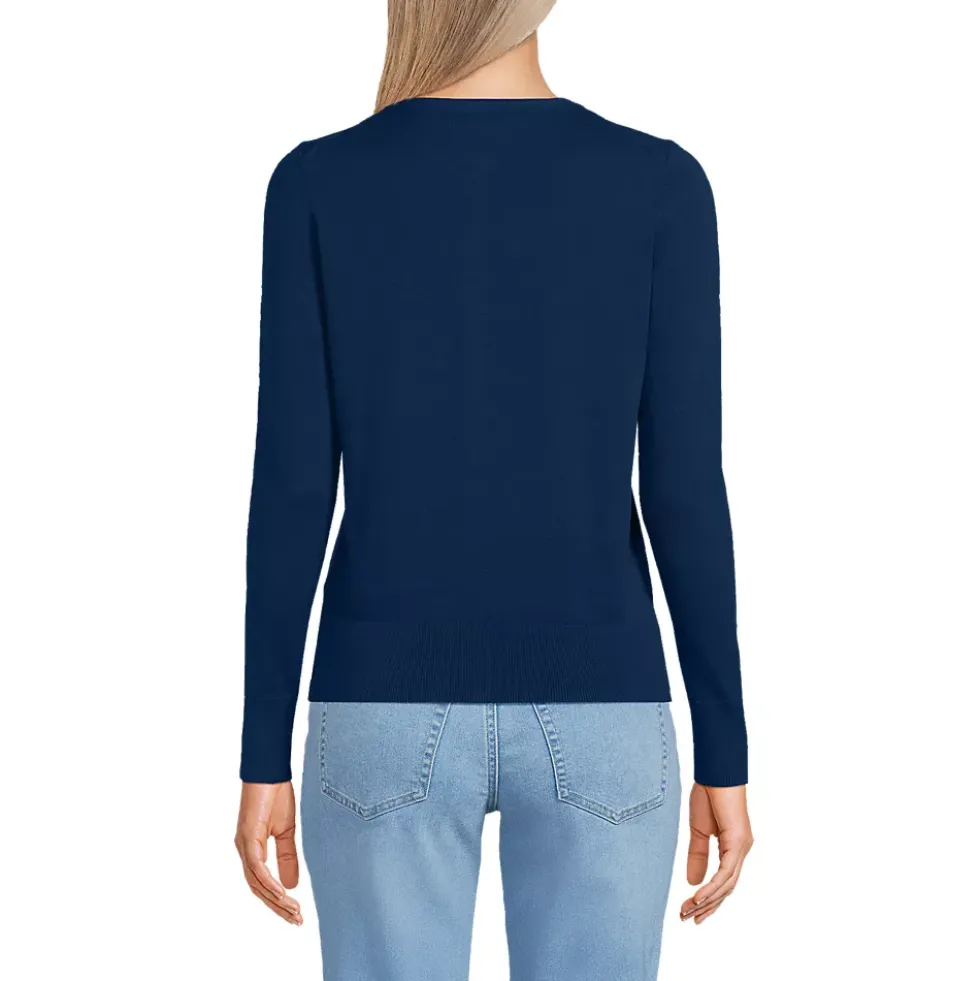 Women's Fine Gauge Cotton Cardigan Sweater