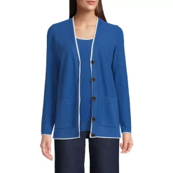 Women's Fine Gauge Cotton Cardigan and Tank Sweater Set