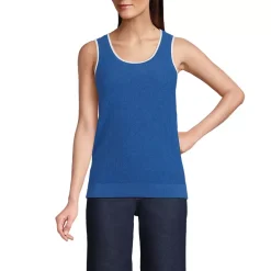 Women's Fine Gauge Cotton Cardigan and Tank Sweater Set