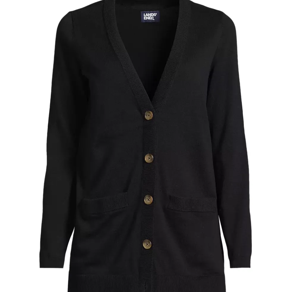 Women's Fine Gauge Cotton Cardigan with Tipping Sweater