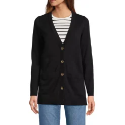 Women's Fine Gauge Cotton Cardigan with Tipping Sweater