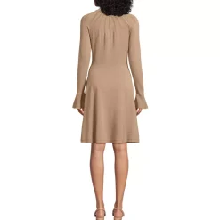 Women's Fine Gauge Cotton Fit and Flare Sweater Dress