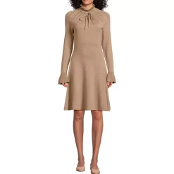 Women's Fine Gauge Cotton Fit and Flare Sweater Dress