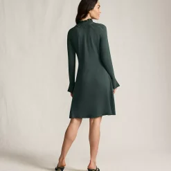 Women's Fine Gauge Cotton Fit and Flare Sweater Dress