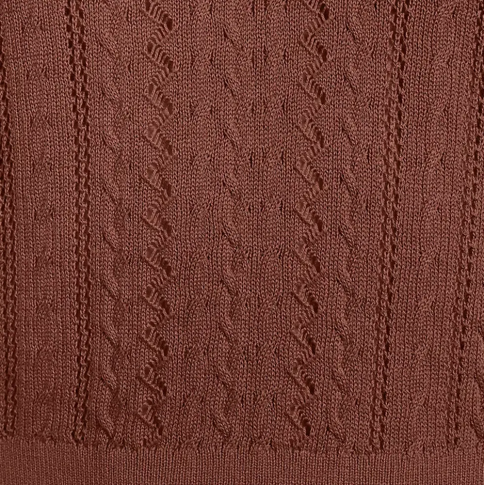Women's Fine Gauge Cotton Pointelle Polo Sweater