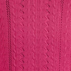 Women's Fine Gauge Cotton Pointelle Polo Sweater