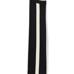 Women's Fine Gauge Cotton Side Stripe Wide Leg Sweater Pants